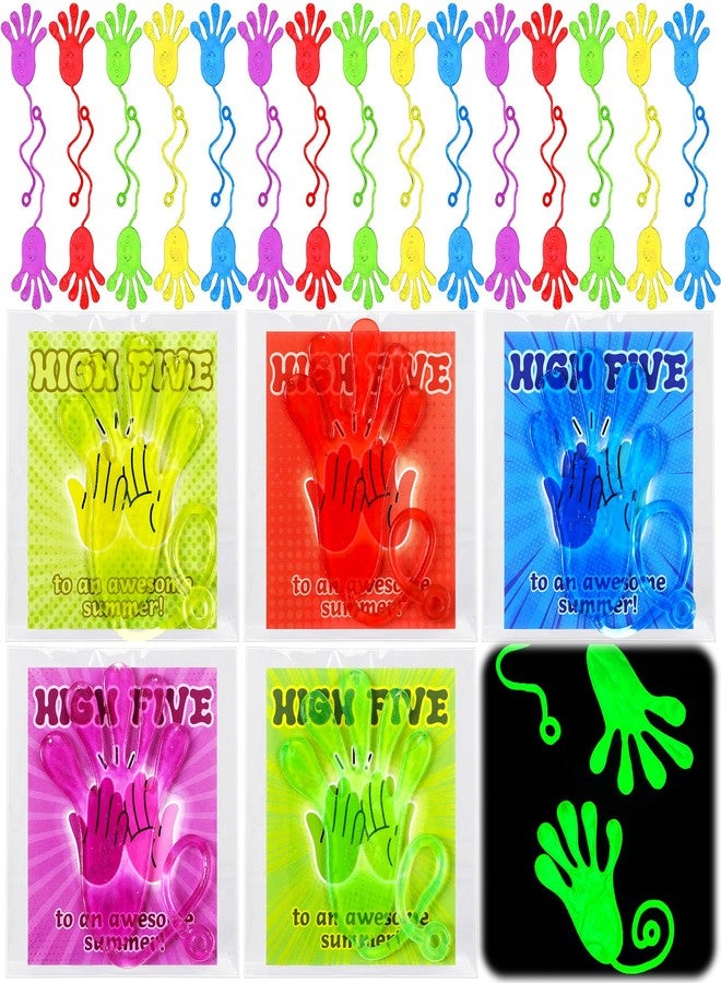 Realspring 50 Pcs Sticky Hands Stretchy Fingers Gifts from Teacher Summer Bulk Gifts Sticky Hands Party Favors Supplies(Glow) - Image 1